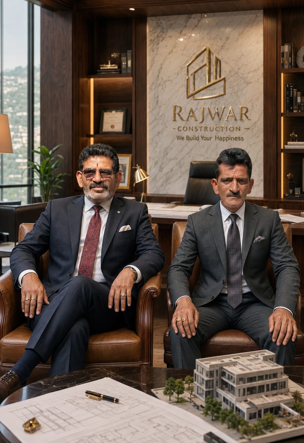The founders of Rajwar Construction on site